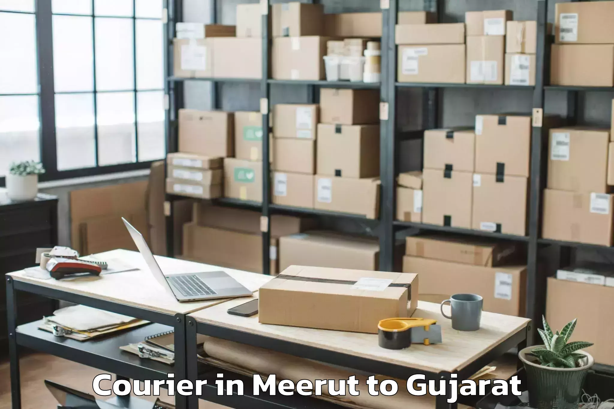 Book Meerut to Lavad Courier Online